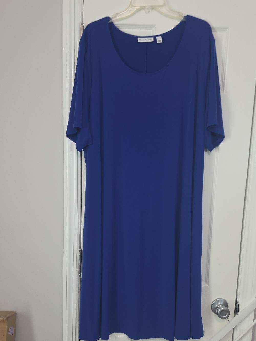 Susan Graver Royal Blue Scoop Neck Swing Dress